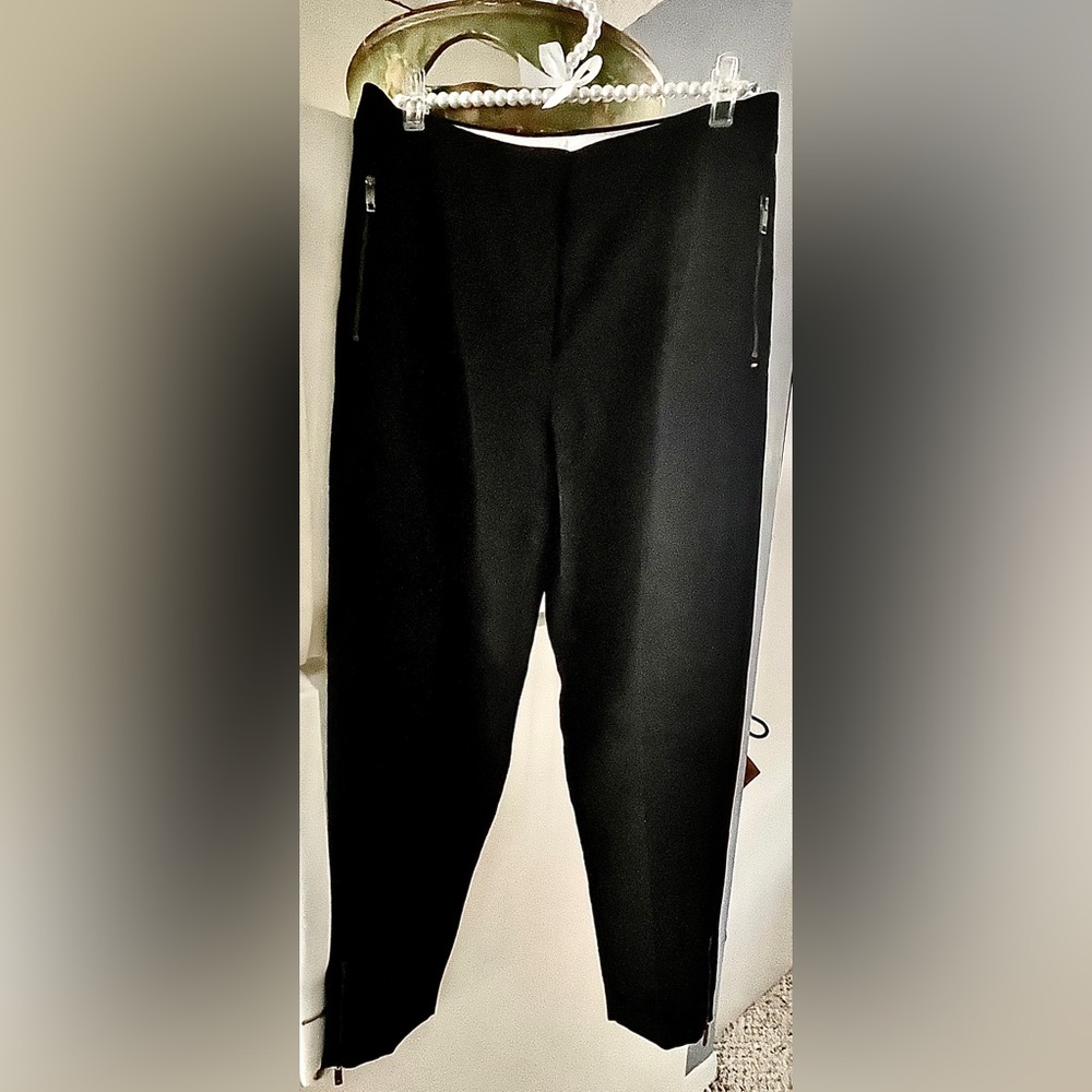 Sportmax Quality Slacks Silver zip pockets&ankles Cuff Italian Designer …